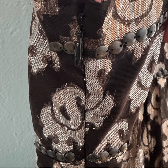 Free People Dress Black Rose Gold Bronze Beads Sleeveless Size 10 - Picture 3 of 7